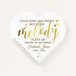 音楽葬儀ハートゲストブック ノートブック