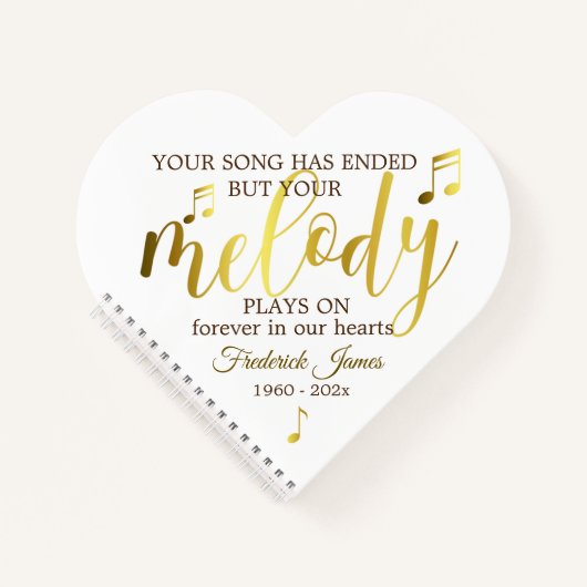 音楽葬儀ハートゲストブック ノートブック (正面)