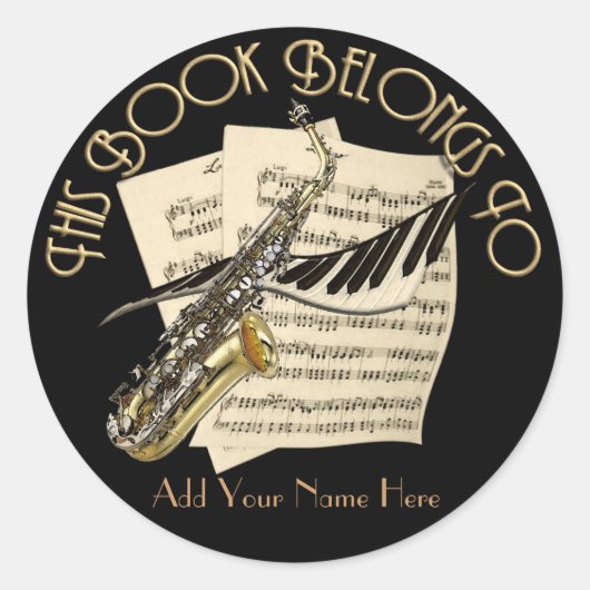 音楽蔵書票 ラウンドシール (正面)