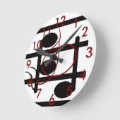 音楽装飾のミュージシャンの音符のト音記号 ラウンド壁時計 (傾斜)