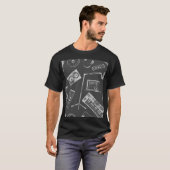 音楽要素：ヴィンテージシームレス背景 Tシャツ (正面フル)
