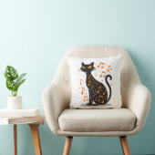 音楽記号の猫のハロウィンTシャツ 音符 クッション (椅子)