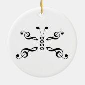 音楽記号の蝶 セラミックオーナメント (裏面)