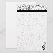 音楽記号文房具 便箋 (正面/裏面)