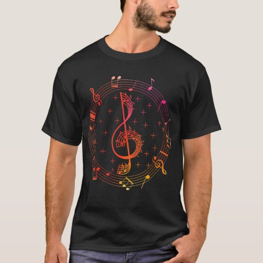 音楽記号+音符+ト音記号+先生+Tシャツ,音符 A Tシャツ (正面)