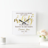 音楽記念メロディ引用文 スクエア壁時計 (ホーム)