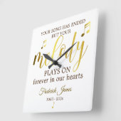 音楽記念メロディ引用文 スクエア壁時計 (傾斜)