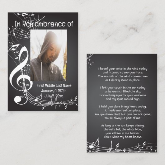 音楽記憶ポケット財布記念 名刺 (正面/裏面)