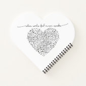 音楽話ハート(黒文字)カスタム色 ノートブック (裏面)