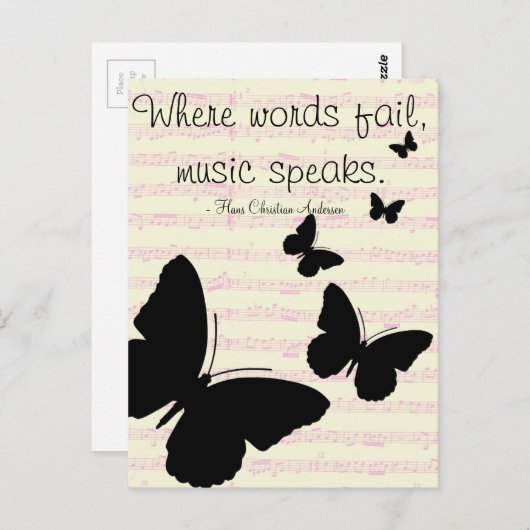 音楽話引用文はがき ポストカード (正面/裏面)