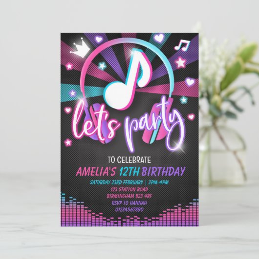 音楽誕生日招待状 招待状 (スタンド正面)