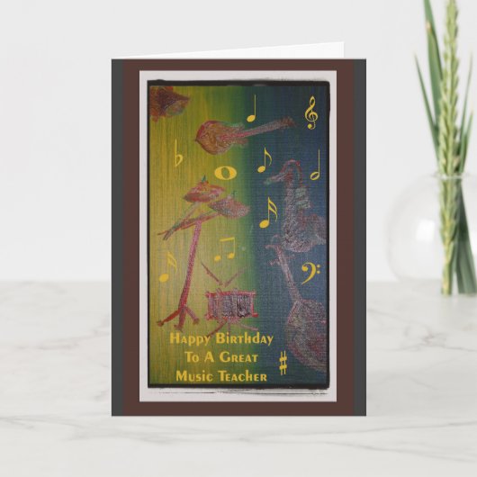 音楽誕生日用先生 カード (正面)
