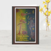 音楽誕生日用先生 カード (黄色い花)