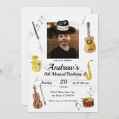 音楽誕生日 招待状 (正面/裏面)