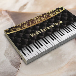 音楽贅沢なダイヤモンドパターンピアノのレッスン 名刺