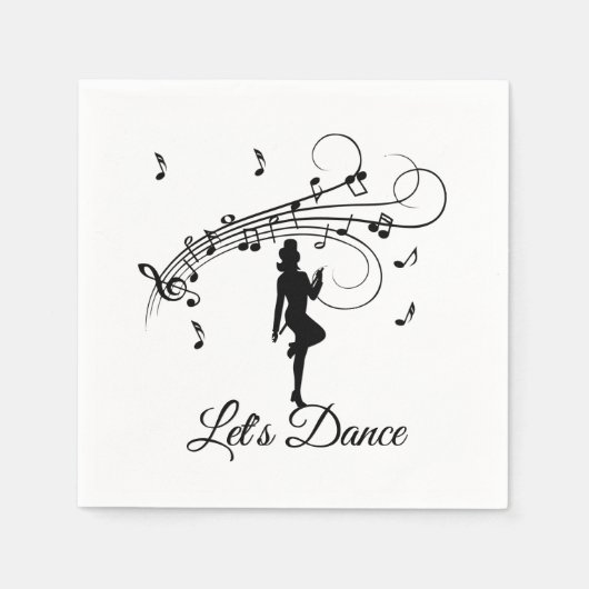 音楽踊りへのハイステップカスタム スタンダードカクテルナプキン (正面)