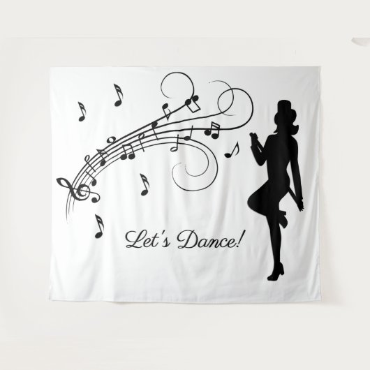 音楽踊りへのハイステップカスタム タペストリー (正面(横))