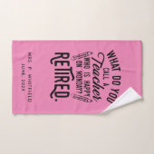 音楽退職した学校先生退職カスタム ハンドタオル (ハンドタオル)