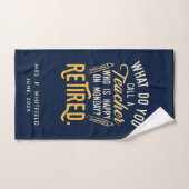 音楽退職した学校先生退職海軍ブルー ハンドタオル (ハンドタオル)