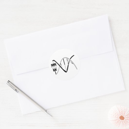 音楽遺伝子DNAへの鍵 ラウンドシール (封筒)