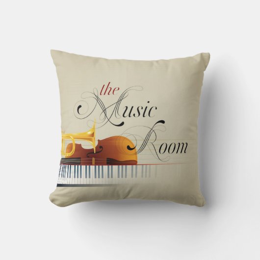 音楽部屋の枕 クッション (正面)