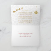 音楽金ゴールドサンタソンクリスマスホリデーカード シーズンカード (内部)