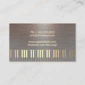 音楽金ゴールドピアノ鍵ミュージカルスタイリッシュ銅金属 名刺 (裏面)