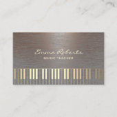 音楽金ゴールドピアノ鍵ミュージカルスタイリッシュ銅金属 名刺 (正面)