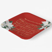 音楽金ゴールドホワイトポインセチア賛美歌クリスマス ペーパープレート (傾斜あり)