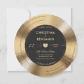 音楽金ゴールドヴィンテージLPレコードモダンビニ結婚ー 招待状 (正面)