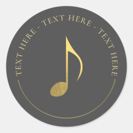 音楽金ゴールド第8音丸ステッカー ラウンドシール