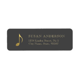 音楽金ゴールド8分音符差出人住所ラベル ラベル