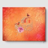 音楽鍵ノートと鳥とのクレフ、 音符記号 ゲストブック (裏面)