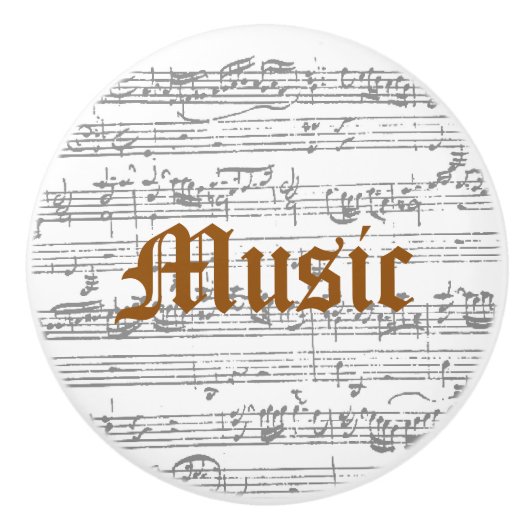 音楽陶磁器の引き セラミックノブ (正面)