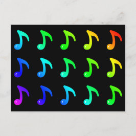 音楽音カラフル符虹色 ポストカード