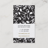 音楽音楽の音符パターンアーティスト歌唱曲 名刺 (裏面)