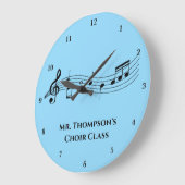 音楽音楽バンド先生カスタム音楽クラス ラージ壁時計 (傾斜)