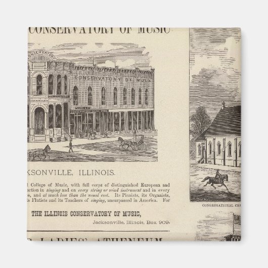 音楽音楽院、学校、教会 マグネット (正面)