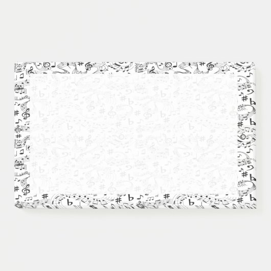 音楽音楽(白黒) ポストイット (正面)