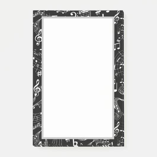 音楽音楽(白黒) ポストイット (正面)