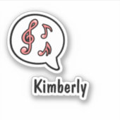 音楽音符スピーチバブル漫画 カスタム シール (正面)