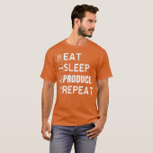 音楽食べビート制作者のスリープ再生リピート Tシャツ (正面フル)