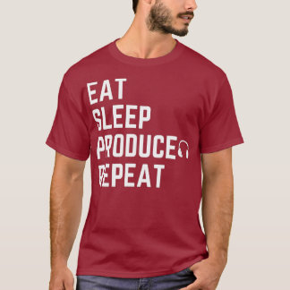 音楽食べ作成者と音楽プロデューサーのためのSLEEP PRODUCEリピート Tシャツ