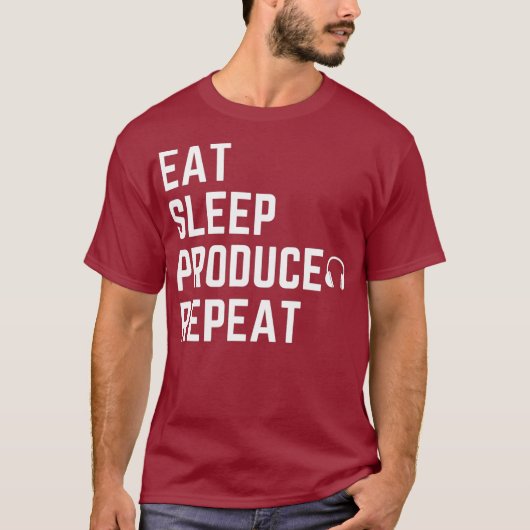音楽食べ作成者と音楽プロデューサーのためのSLEEP PRODUCEリピート Tシャツ (正面)