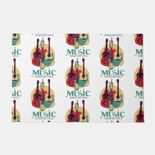 音楽食べ物を与えマイソウル ドアマット (正面)