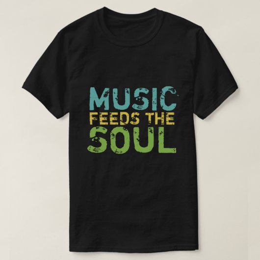 音楽食べ物を与え・ザ・ソウル Tシャツ (デザイン正面)