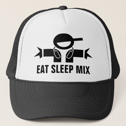 音楽食べDJ用のSleep Mixおもしろい trucker hat キャップ (正面)