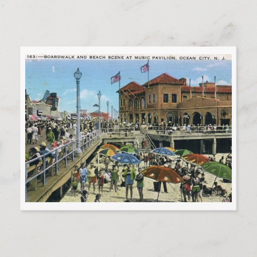 音楽館、海市、NJヴィンテージ ポストカード (正面)