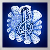音楽高音クレフ、 音符記号装飾とカスタマイズ可能 ポスター (正面)