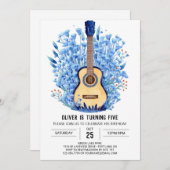 音楽魔法コードギターボーイ誕生日 招待状 (正面/裏面)